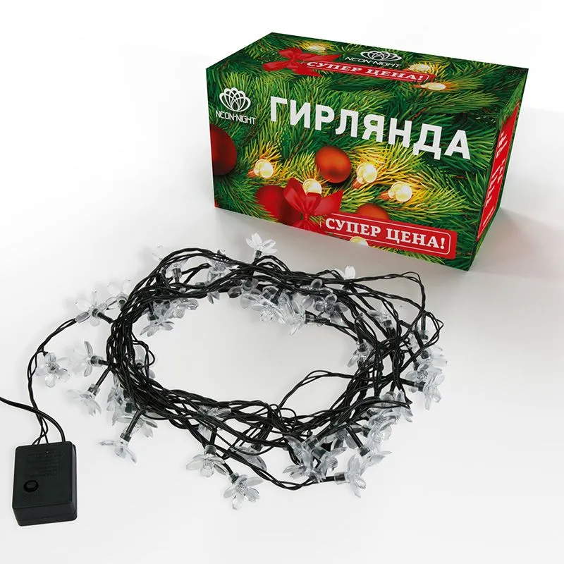 Гирлянда светодиодная Цветы Сакуры 50 LED РОЗОВЫЕ 7 метров с контроллером - Фото 3