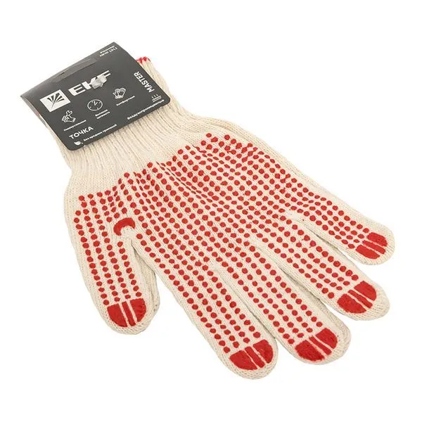 Перчатки рабочие ТОЧКА с ПВХ-покрытием (10 класс, 9 разм) EKF Master - Фото 2