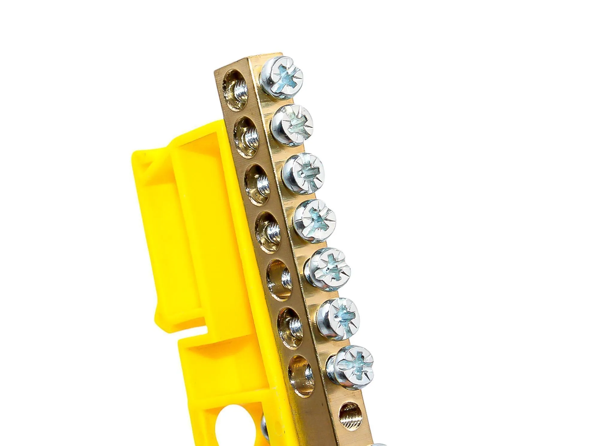 Шина PE "земля" на DIN-изоляторе ЖЕЛТЫЙ 6х9-14 DEKRON - Фото 4