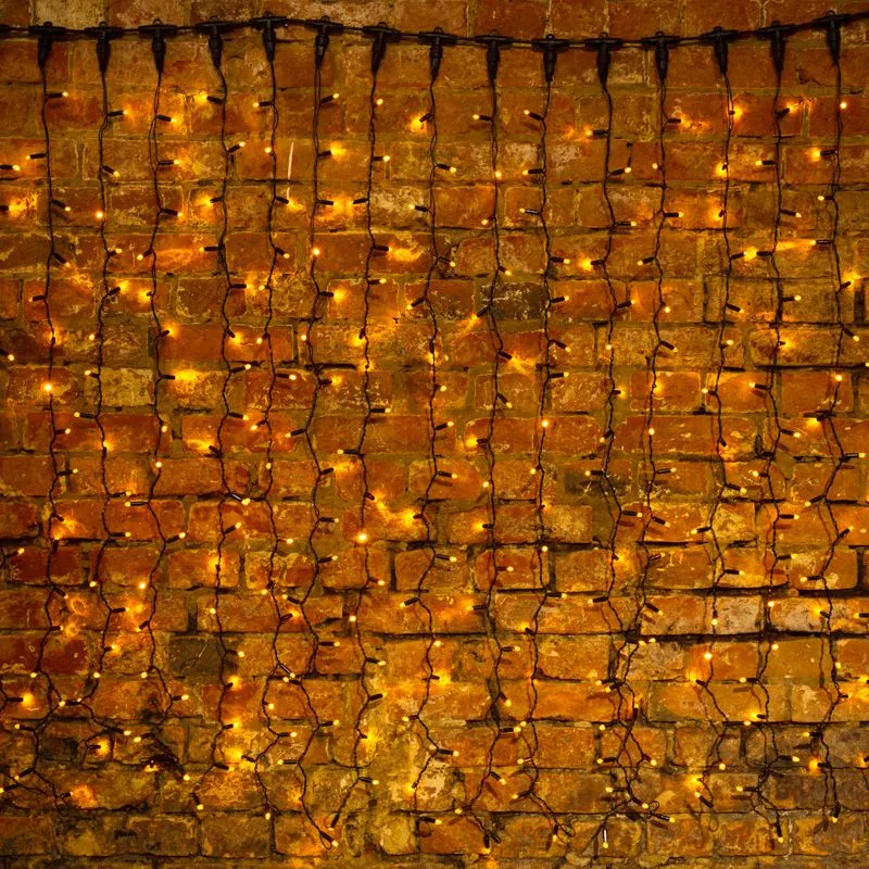 Гирлянда Светодиодный Дождь 2х6м, постоянное свечение, черный провод, 230 В, диоды ЖЕЛТЫЕ - Фото 2