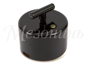 Выключатель ретро фарфоровый поворотный на четыре положения, коллекция "CILINDRO" цвет - черный,  ТМ GE90401-05