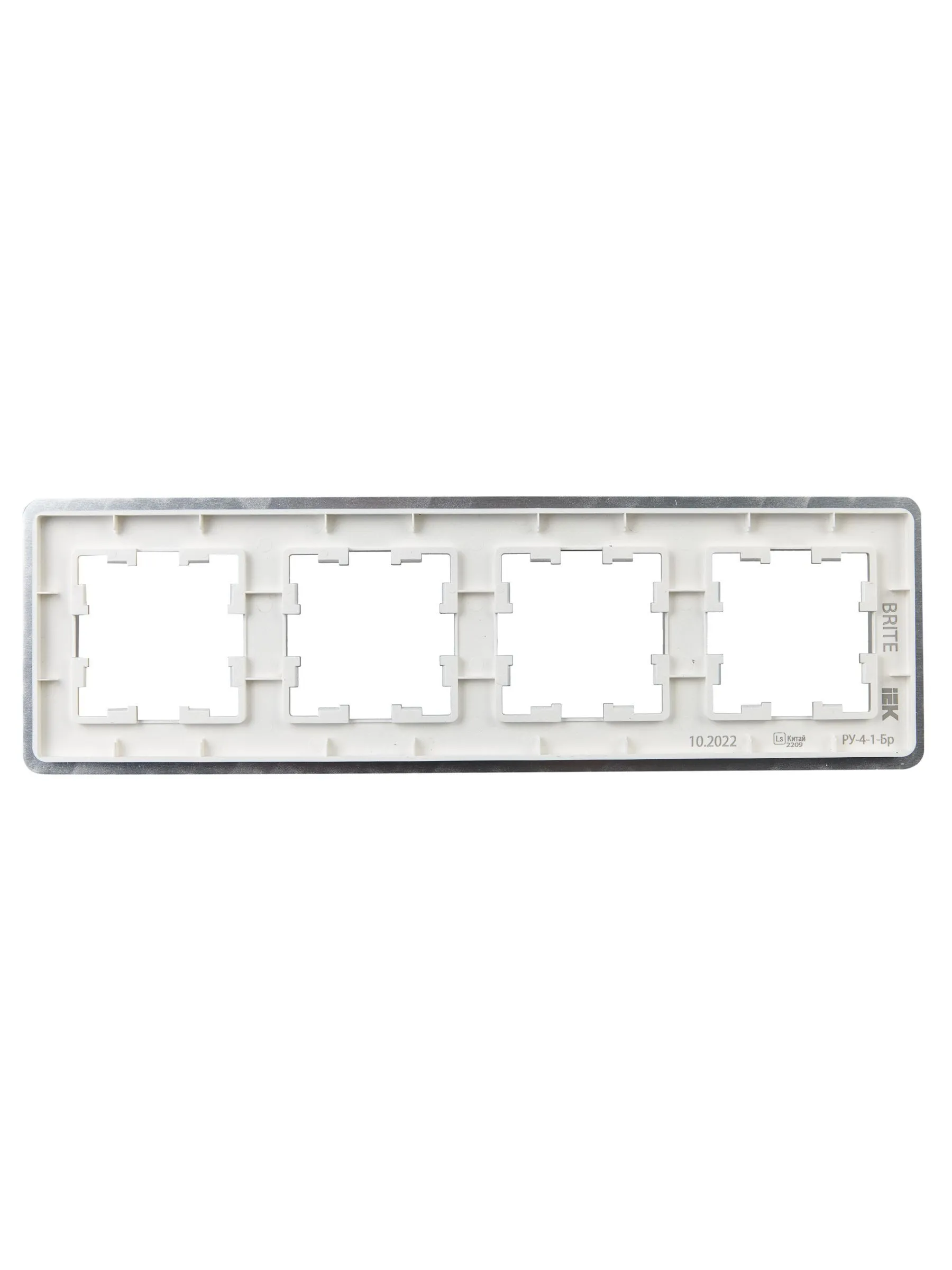 BRITE Рамка 4-местная РУ-4-1-Бр металл алюминий RE IEK - Фото 4