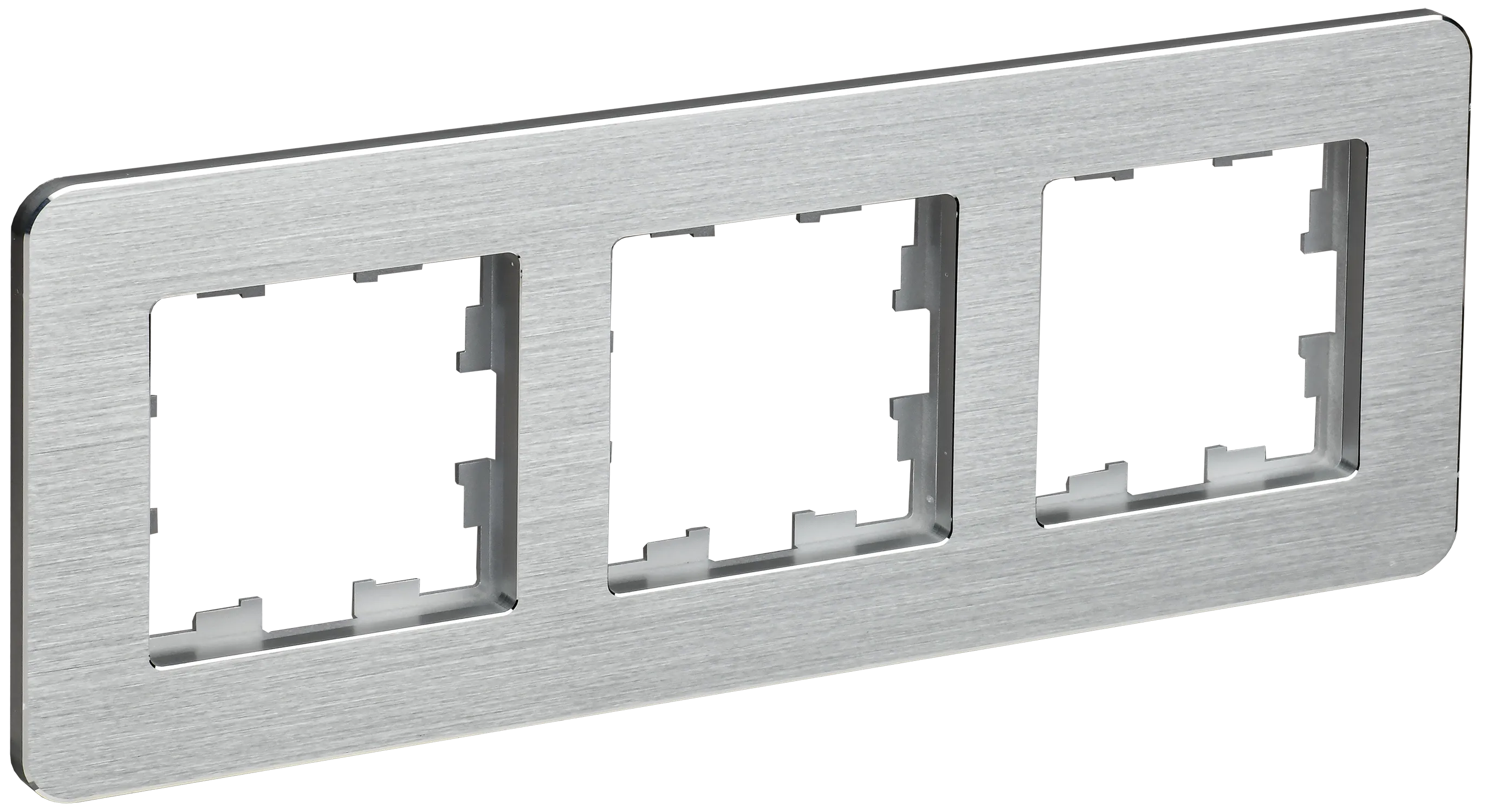 BRITE Рамка 3-местная РУ-3-1-Бр металл алюминий RE AL IEK