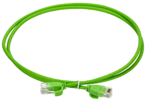 ITK Коммутационный шнур кат.6 UTP LSZH 5м slim колпачок с язычком зеленый PC02-C06UL-5M-SL-WT