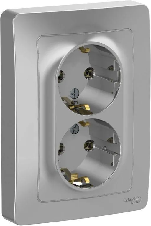 Розетка 2-м СП Blanca 16А IP20 250В с заземл. без защ. шторок алюм. SE BLNRS001023