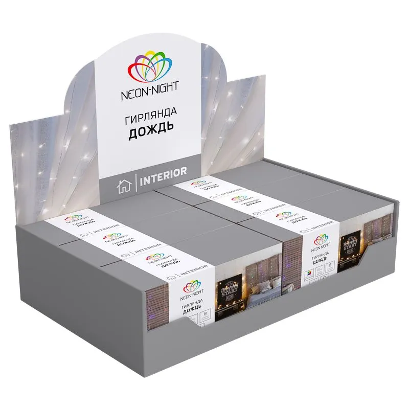 Гирлянда Светодиодный Дождь 2,5x2 м, свечение с динамикой, прозрачный провод, 230 В, диоды СИНИЕ - Фото 5