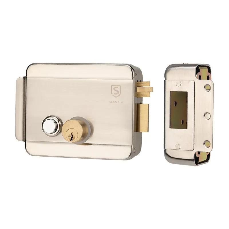 Замок электромеханический накладной универсальный  SC-20, с возможностью блокировки кнопки открывания