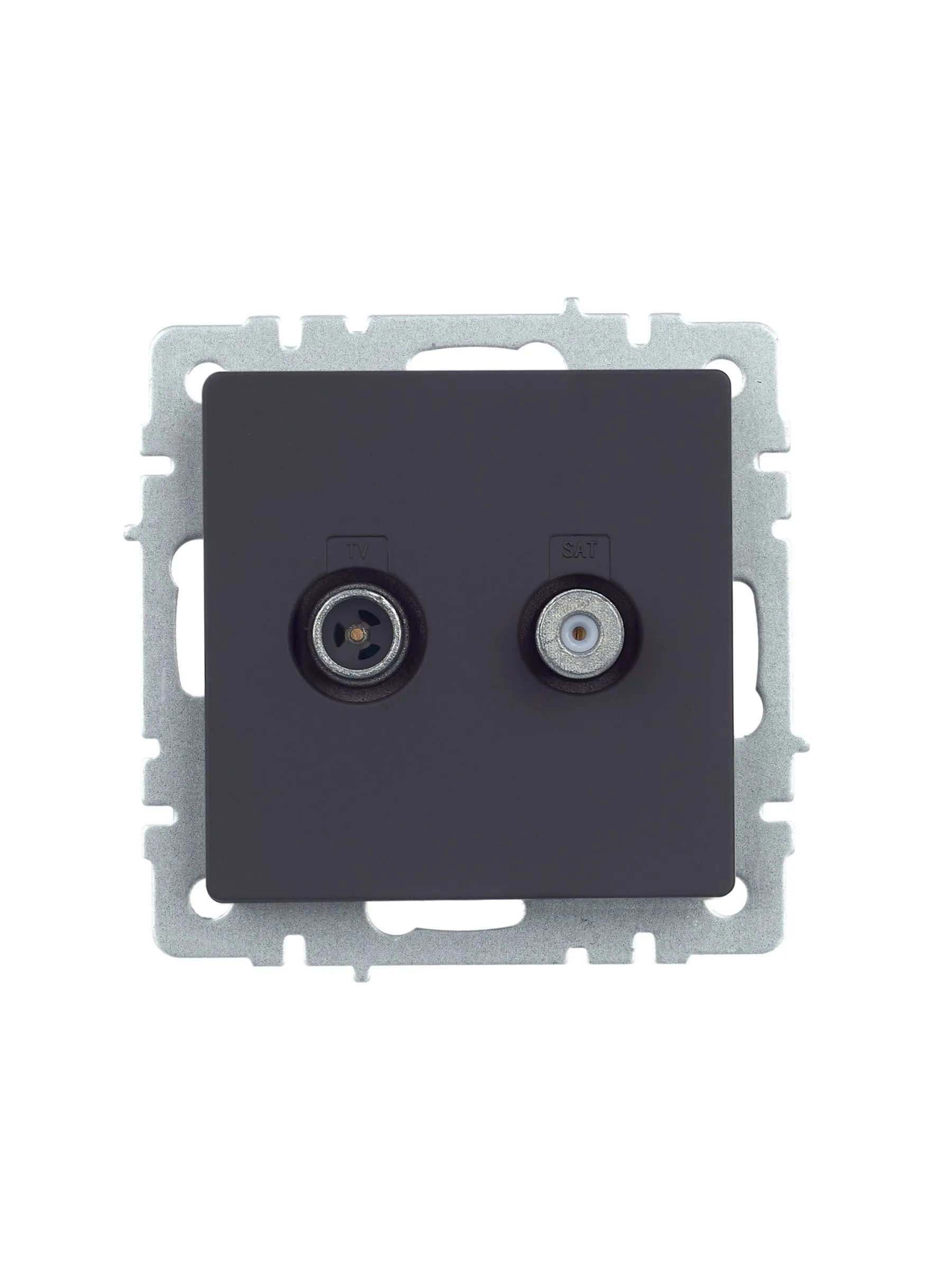 BRITE Розетка двойная TV+SAT РТВ/РСп12-БрГ графит IEK - Фото 7