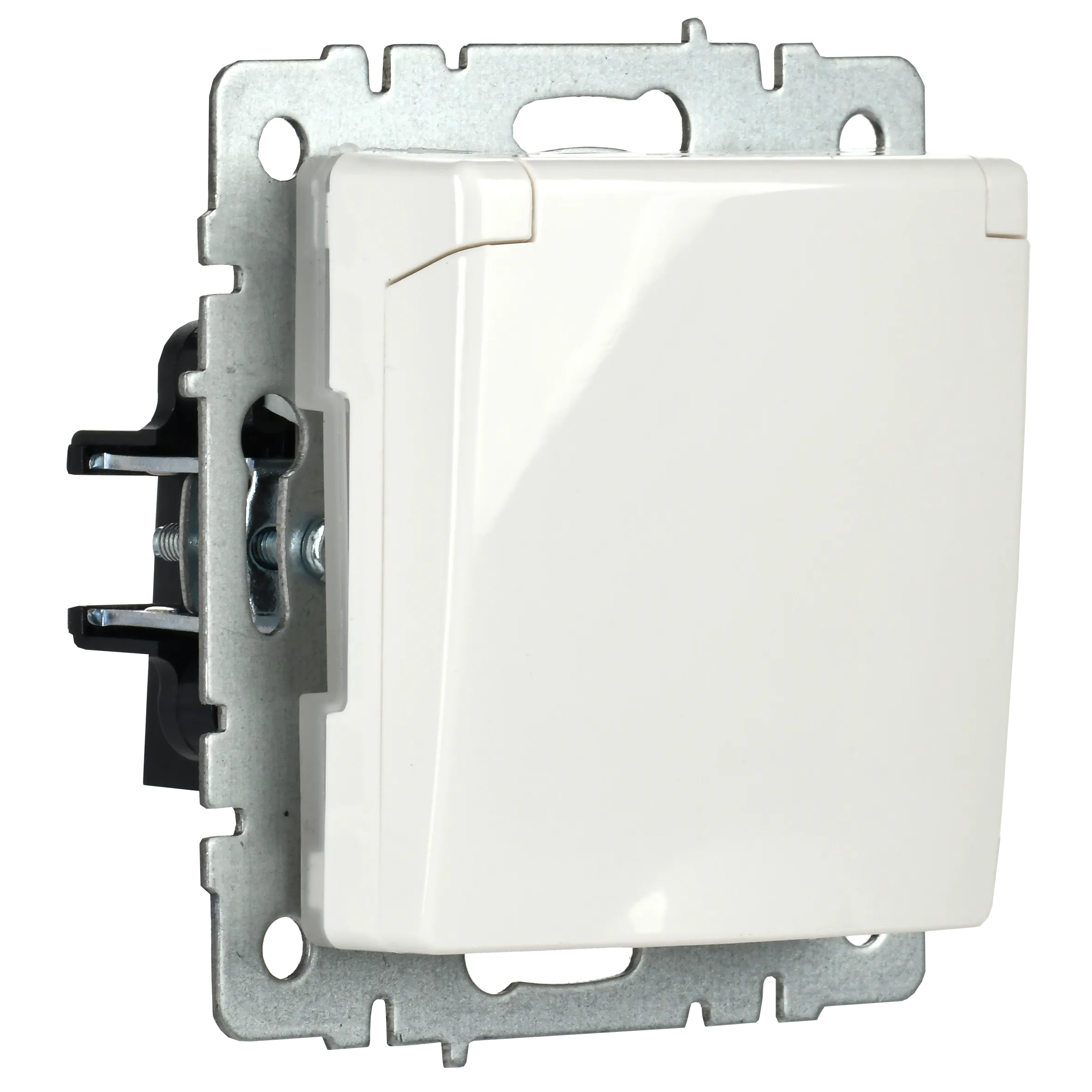 BRITE Розетка 1-местная с заземлением с защитными шторками и крышкой 16А IP44 РСбш10-3-44-БрБ белый IEK - Фото 2