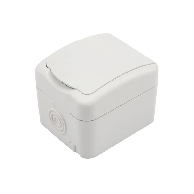 Розетка одноместная (керамика) Mini OG IP54 с/з, о/у, белая KRANZ