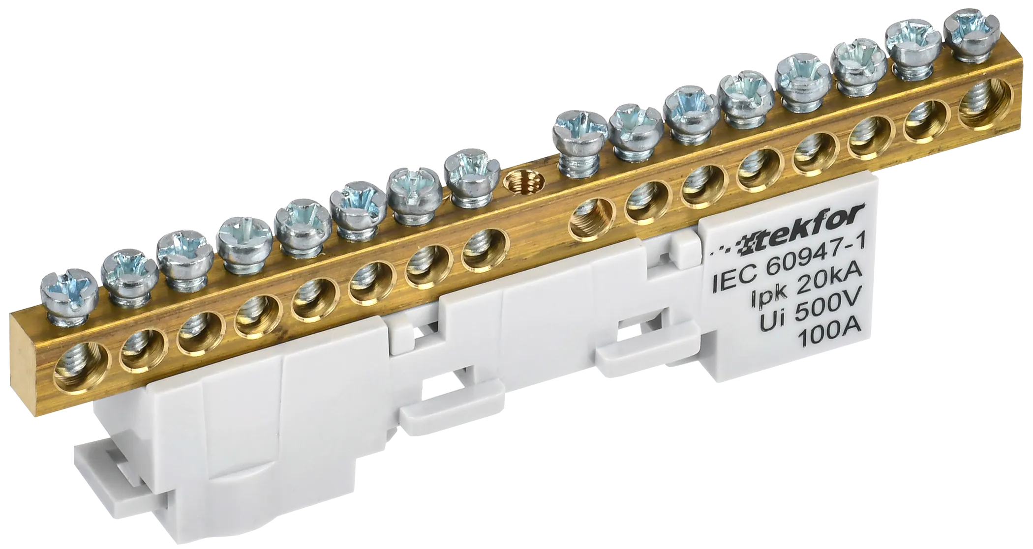 TEKFOR Шина L "фаза" неизолированная на универсальном держателе 6х9-16-Ср IEK TF-NN10-16-DL-K03