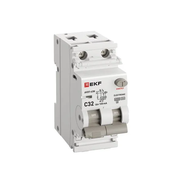 Диф. автомат АВДТ-63N 1P+N 32А (C) 100мА (A) эл 6кА PROXIMA EKF - Фото 3