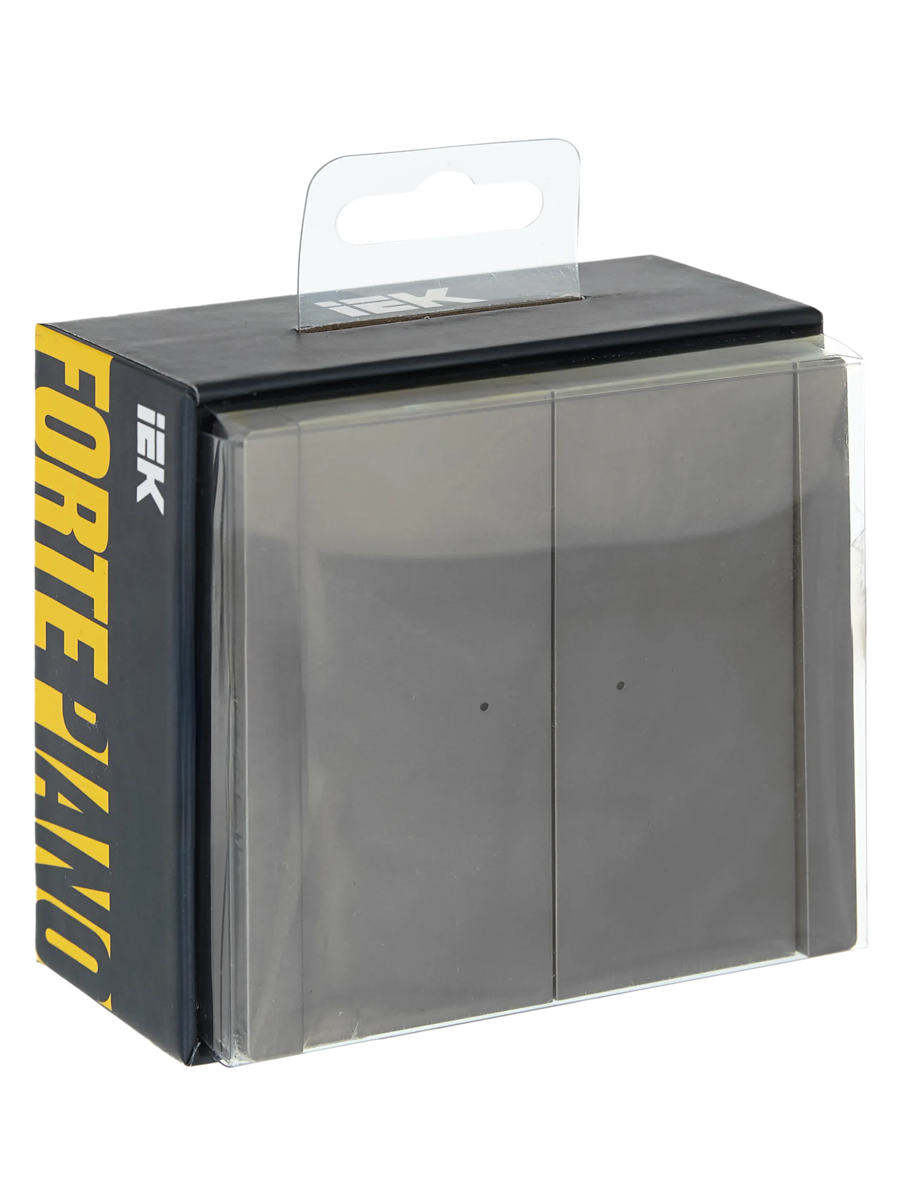 FORTE&PIANO Выключатель 2-клавишный с индикацией 10А FP506 сталь IEK - Фото 2