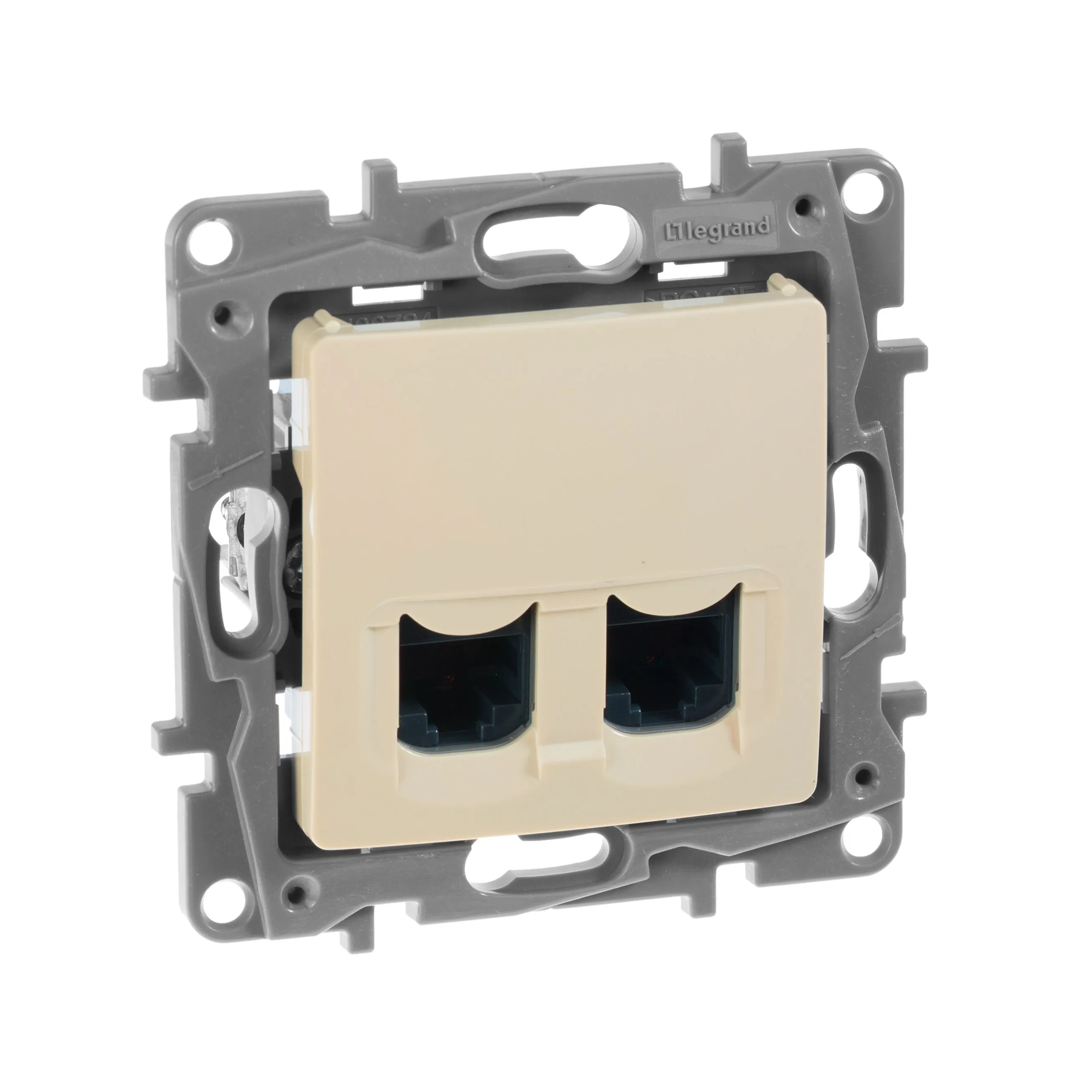 ETIKA Розетка компьютерная двойная RJ45 категория 6 UTP слоновая кость