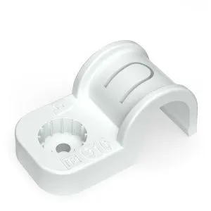 Крепеж-скоба пластиковая односторонняя для прямого монтажа атмосферостойкая белая в п/э d16 мм (50шт PR13.0376