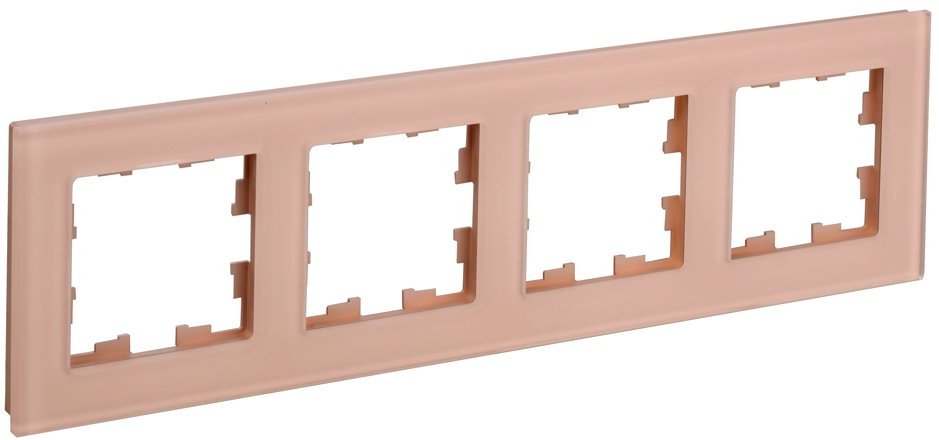 BRITE Рамка 4-местная РУ-4-2-БрП стекло персиковый матовый IEK