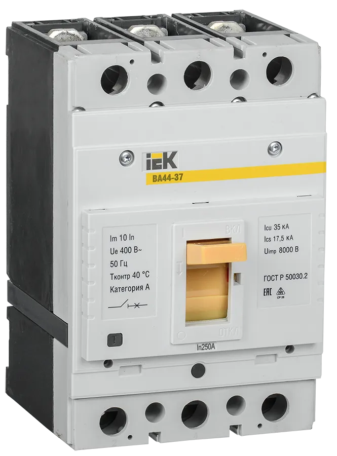 Выключатель автоматический ВА44-37 3Р 250А 35кА IEK SVA4410-3-0250-35