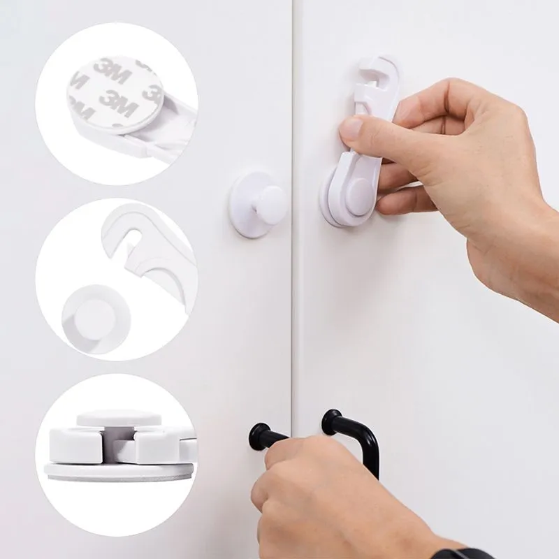 Внешний замок-блокиратор для створок шкафов, 3,5х9,7см (2 шт/уп) HALSA - Фото 3