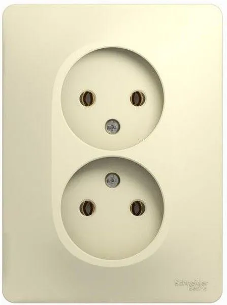 Розетка 2-м СП Glossa 16А IP20 без заземл. беж. SE GSL000220