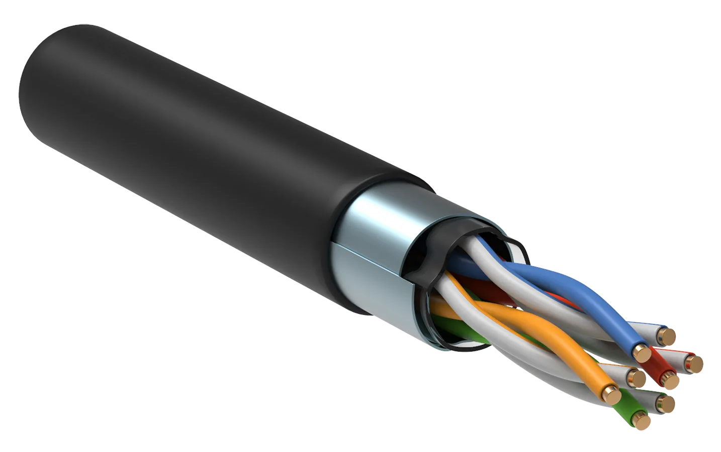ITK Витая пара F/UTP кат.5E 4х2х24AWG solid LSZH нг(А)-HF черный (305м)
