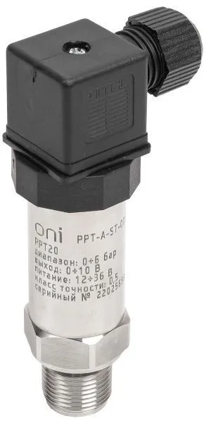 Преобразователь абсолютного давления PPT20 0,5% 0-6Бар 0-10В M20 DIN43650 ONI
