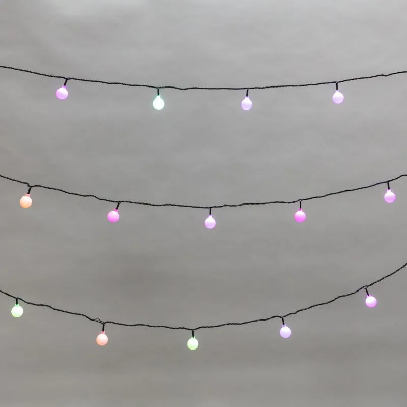 Гирлянда Шарики Ø25 мм, 5 м, темно-зеленый ПВХ, 25 диодов, цвет RGB 303-550