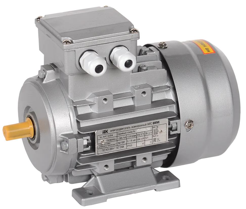 Электродвигатель асинхронный трехфазный АИС 56B4 380В 0,09кВт 1500об/мин 1081 DRIVE IEK