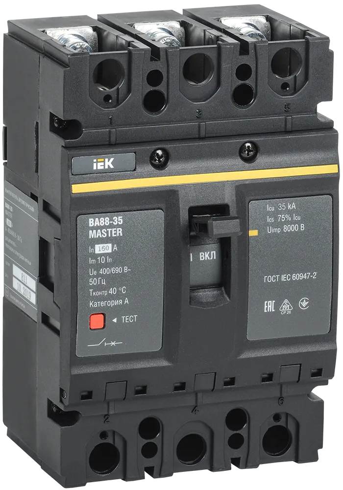 Выключатель автоматический ВА88-35 3Р 160А 35кА MASTER IEK