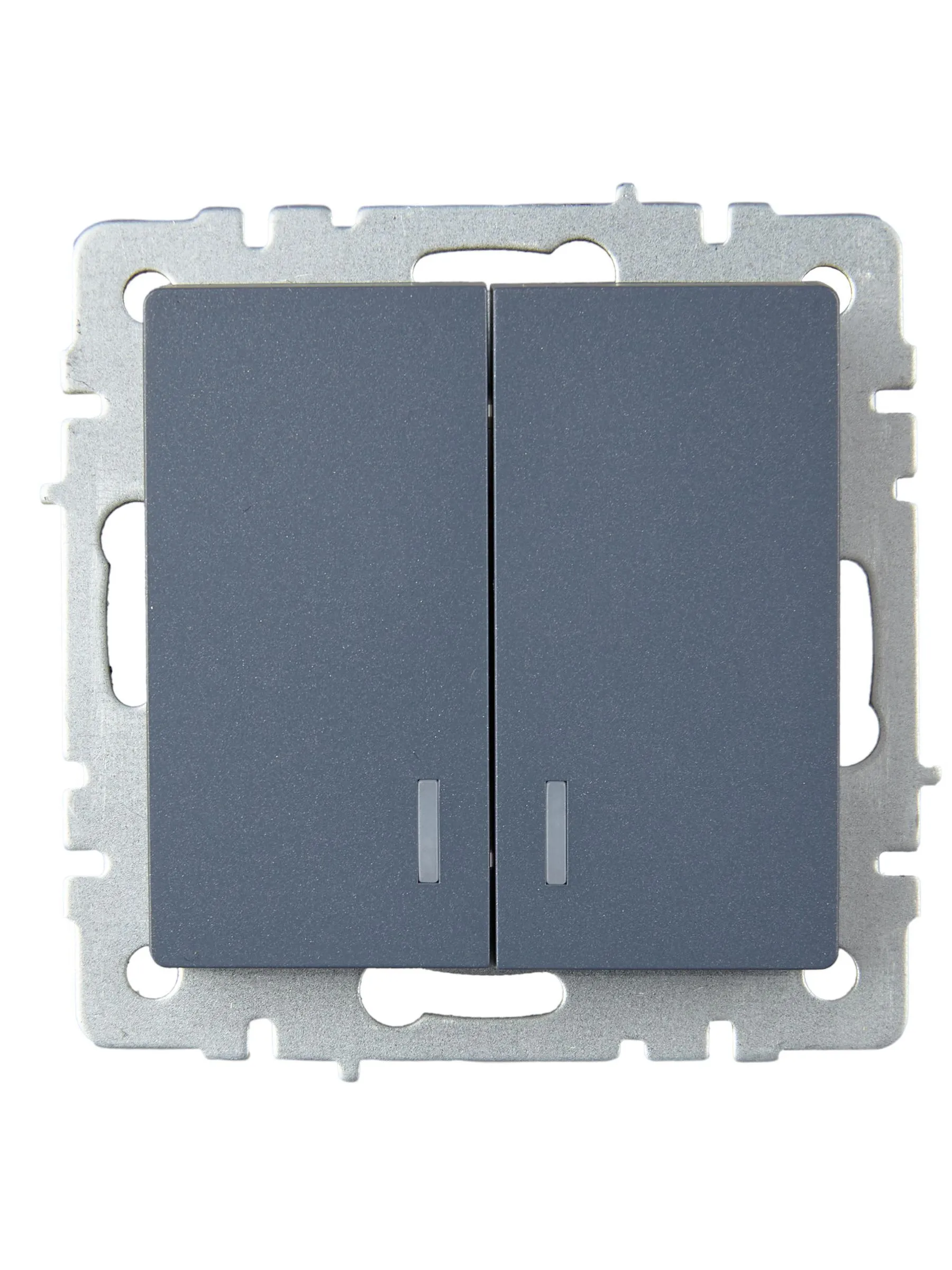 BRITE Выключатель 2-клавишный с индикацией 10А ВС10-2-1-БрМ маренго IEK - Фото 4