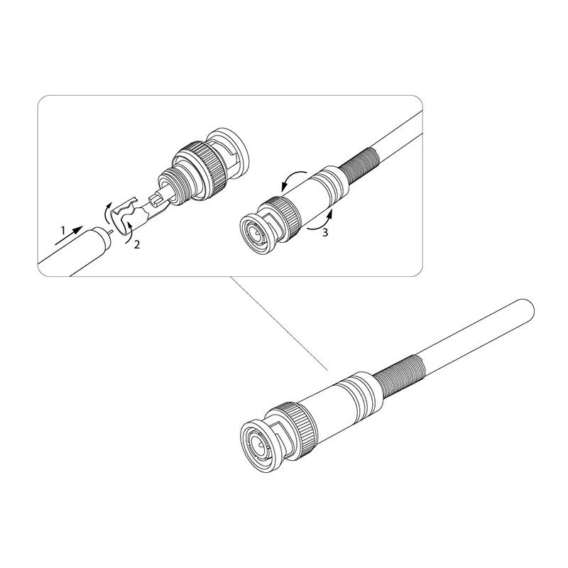 Разъем BNC штекер под пайку с пружиной металл (универсальный) REXANT - Фото 4