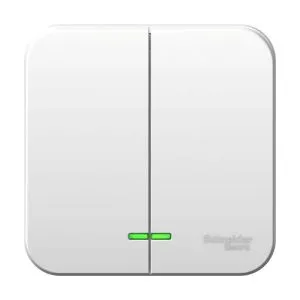 Выключатель 2-кл. ОП Blanca 6А IP20 (сх. 5) 250В с подсветкой с изолир. пластиной бел. SE BLNVA065111 1210449