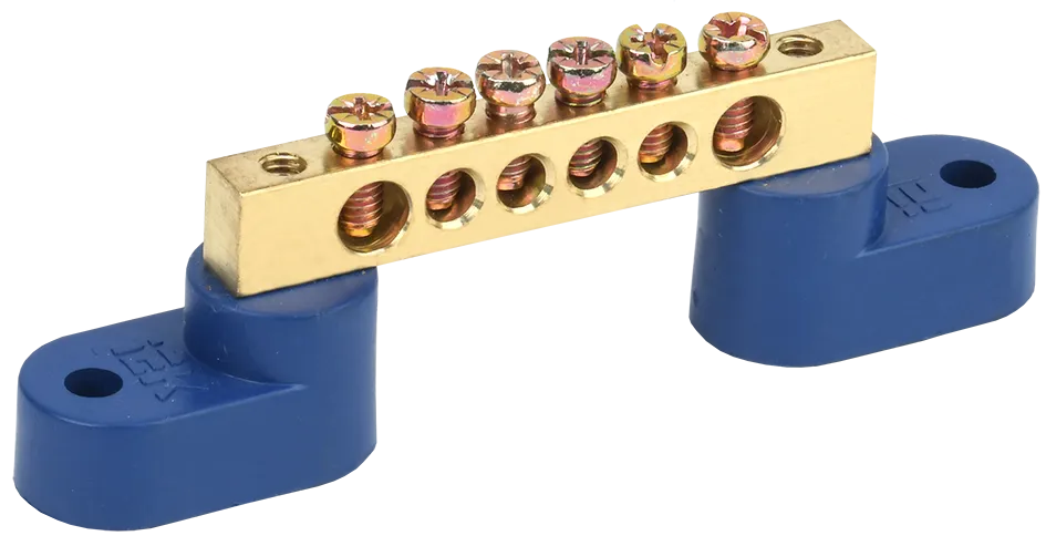 Шина N "ноль" на двух угловых изоляторах ШНИ-6х9-6-У2-С IEK