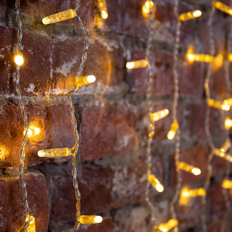 Гирлянда светодиодная Занавес 2х3м 600 LED ТЕПЛЫЙ БЕЛЫЙ прозрачный ПВХ IP65 постоянное свечение 230В нужен блок 303-500-1