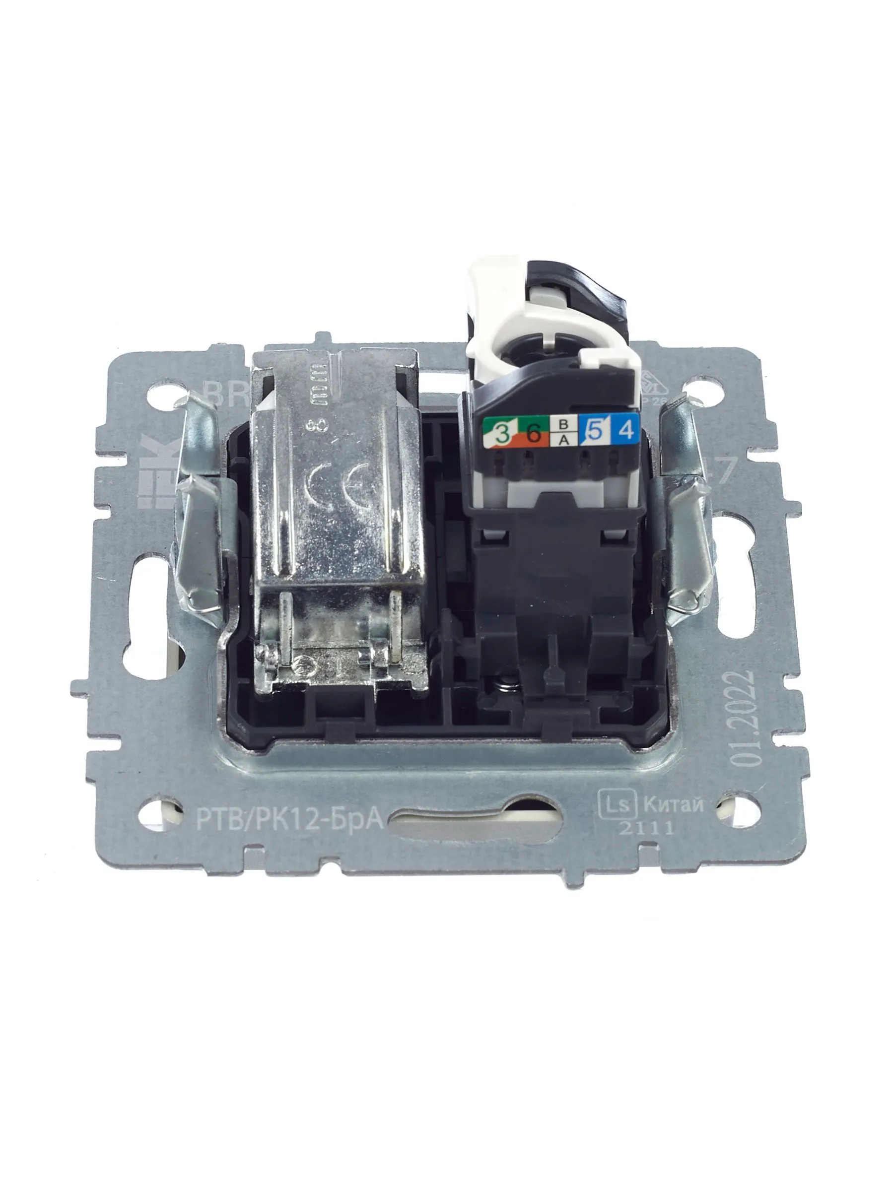 BRITE Розетка двойная TV+RJ45 кат.5E РТВ/РК12-БрА алюминий IEK - Фото 8