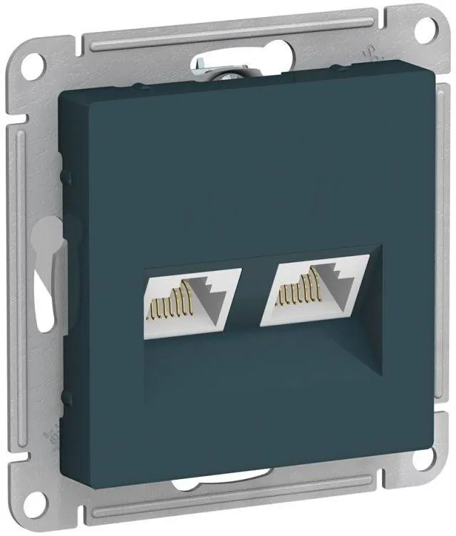 Розетка компьютерная 2-м AtlasDesign RJ45 кат.5E механизм изумруд SE ATN000885