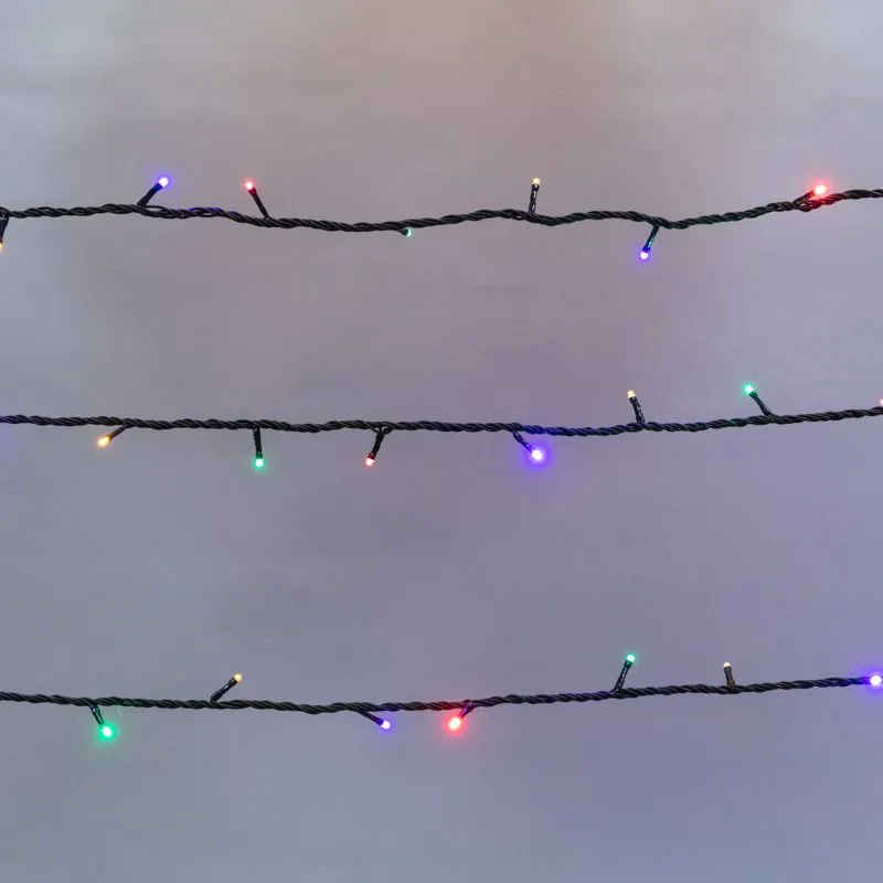 Гирлянда Нить управляемая 10м 100 LED МУЛЬТИКОЛОР (RGYB) черный ПВХ IP65 свечение с динамикой 230В нужен контроллер 217-204 NEON-NIGHT - Фото 4