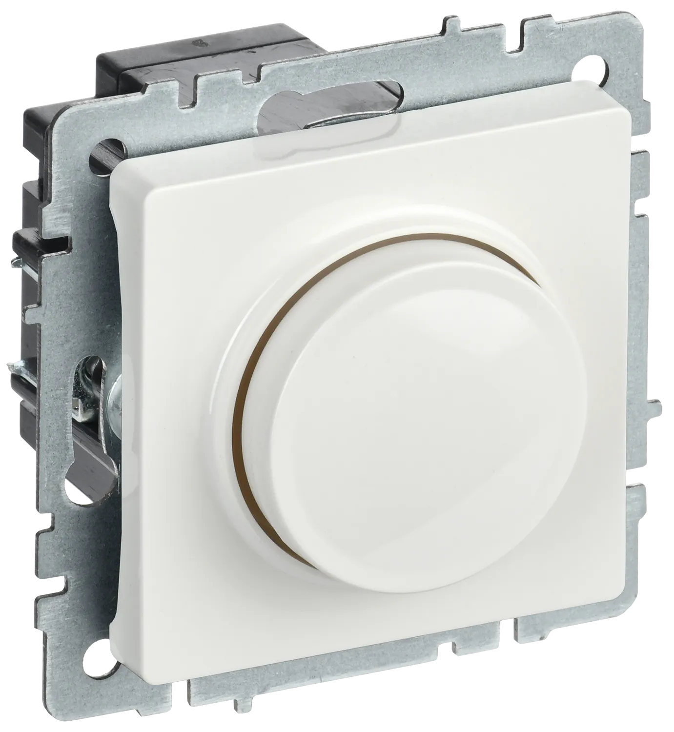 BRITE Светорегулятор поворотно-нажимной 600Вт СС10-1-0-БрБ белый IEK