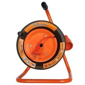 Сварочный удлинитель силовой 30м  на катушке с выносной розеткой GLANZEN ПВС 2х2,5  арт. EB-30-010