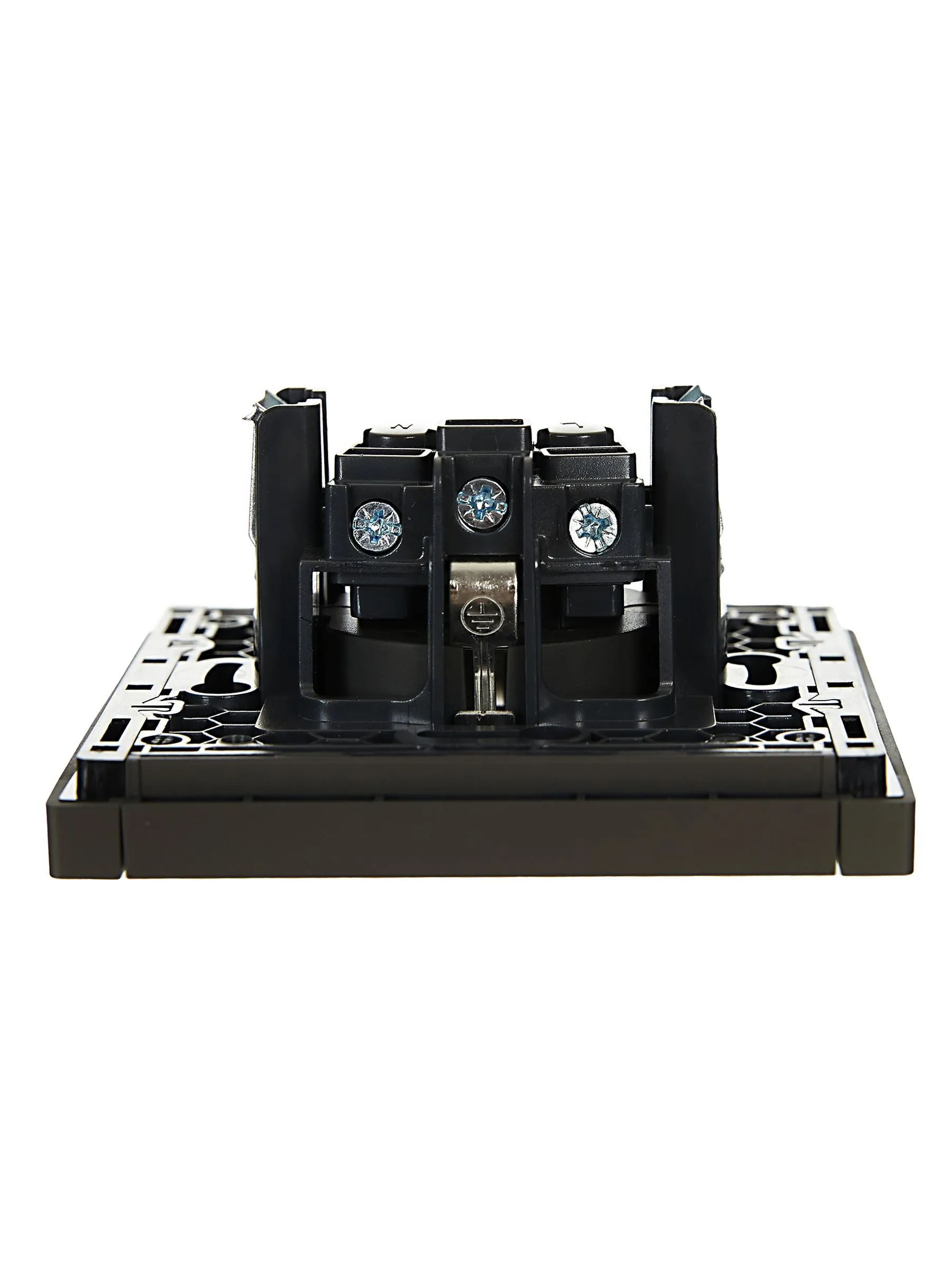 FORTE&PIANO Розетка 1-местная с заземлением с защитными шторками винтовое крепление 16А FP315 серый IEK - Фото 3