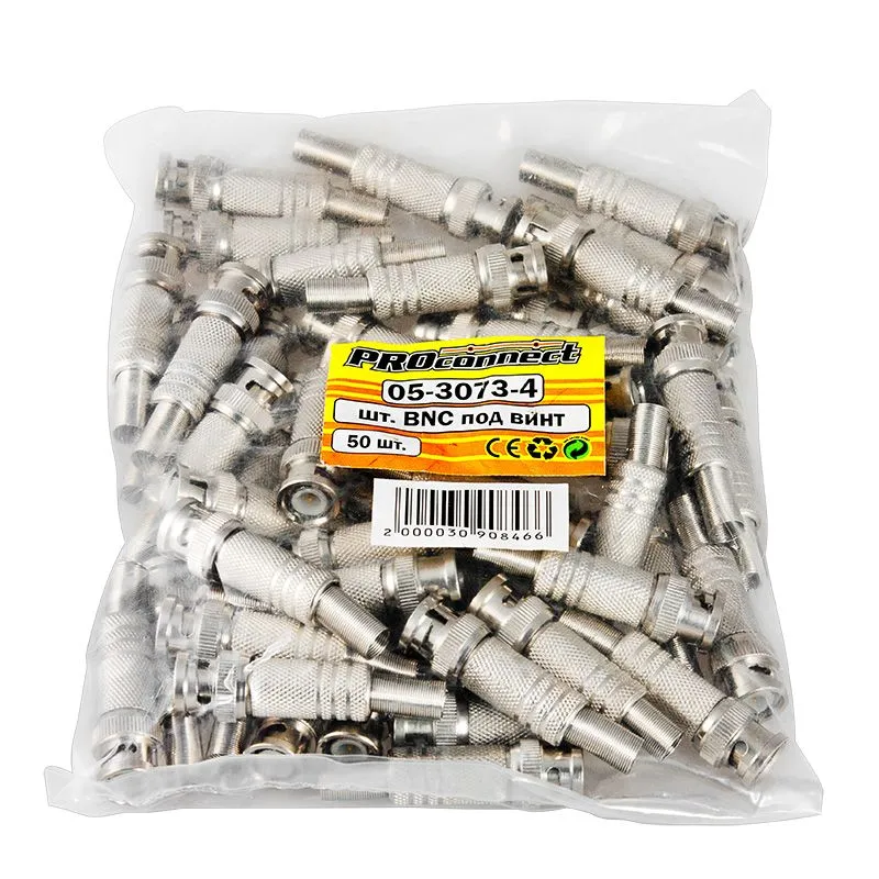Разъем BNC штекер под винт с пружиной металл PROconnect - Фото 2