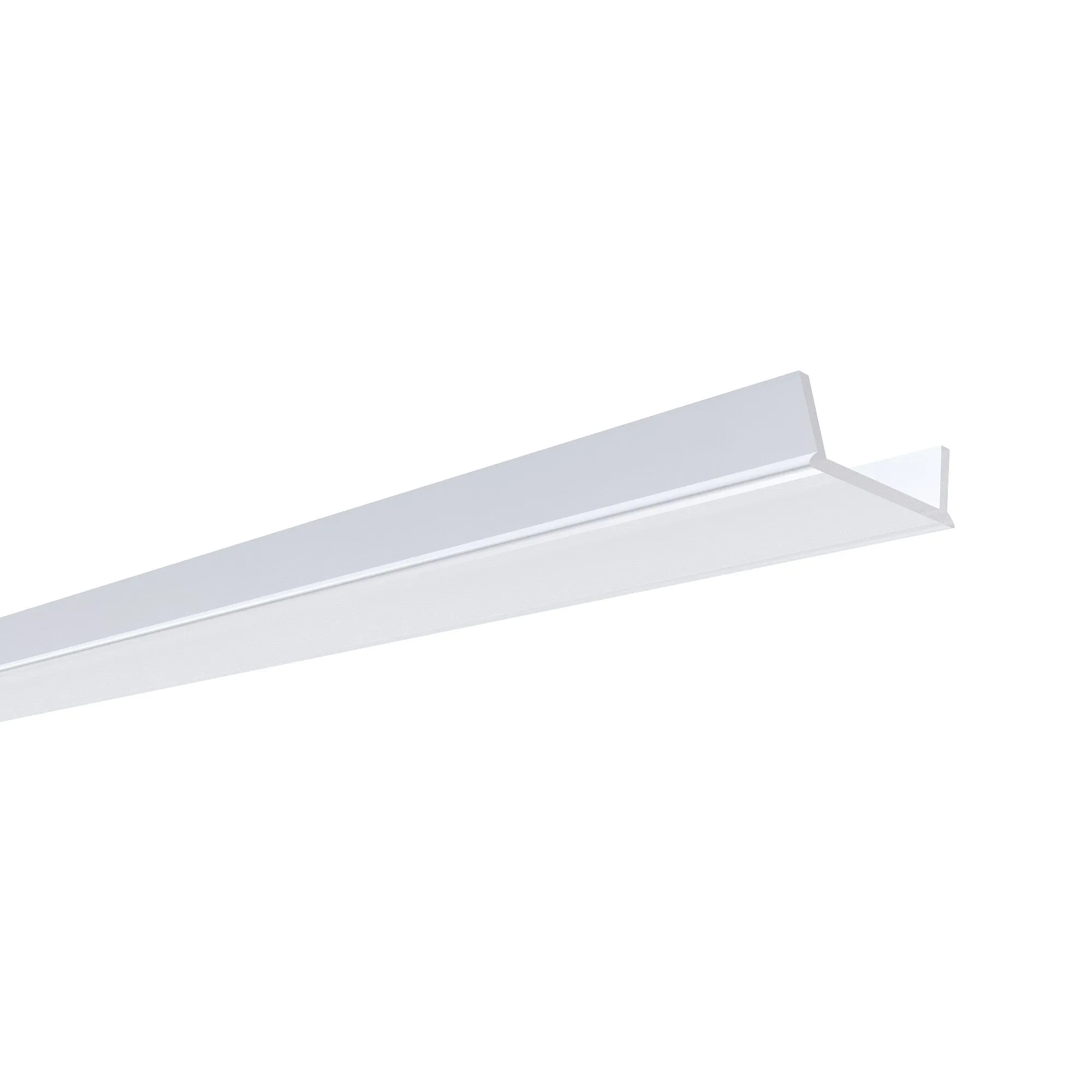 Профиль алюминиевый  угловой, накладной, серебро, 28,5х10,4мм, 2м, шир. ленты до 10мм (рассеиватель белый матовый, заглушки - 2шт.) - Фото 6