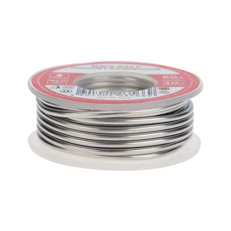 Припой с канифолью, 100г, Ø2мм, (олово 60%, свинец 40%), катушка, блистер REXANT - Фото 3