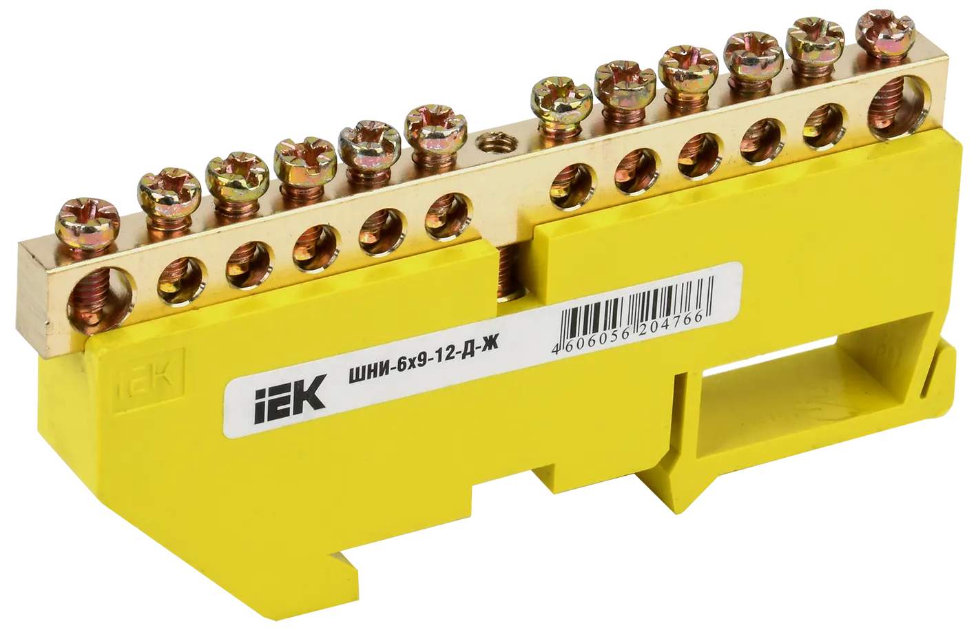 Шина PE "земля" на DIN-изол ШНИ-6х9-12-Д-Ж IEK