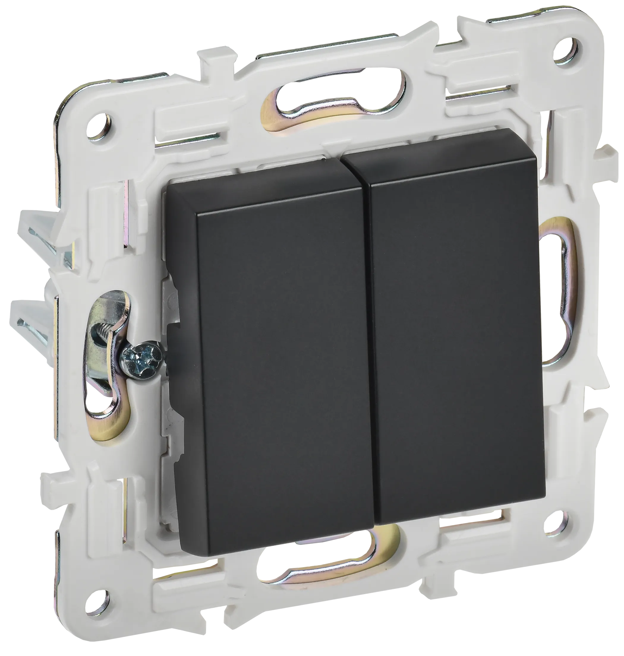 SKANDY Выключатель 2-клавишный 10А SK-V04Bl черный IEK SK-V20-0-10-K02