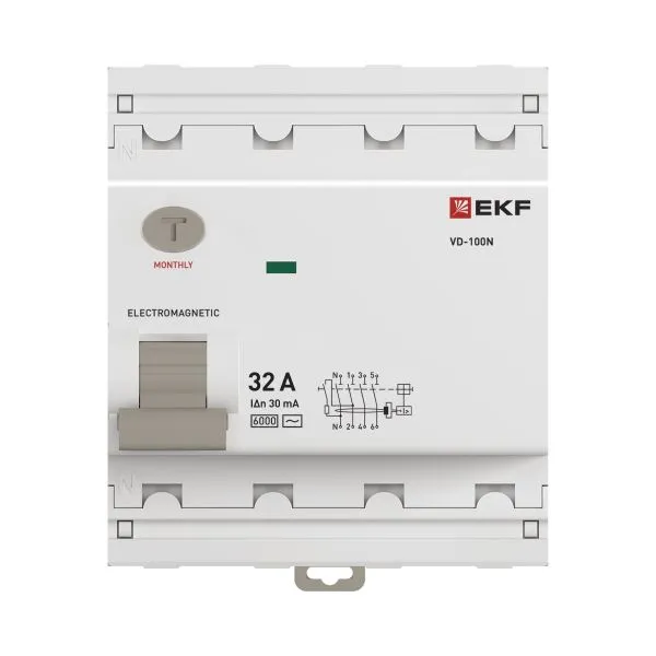 ВДТ ВД-100N 4P 32А 30мА AC эл-мех 6кА PROXIMA EKF - Фото 4