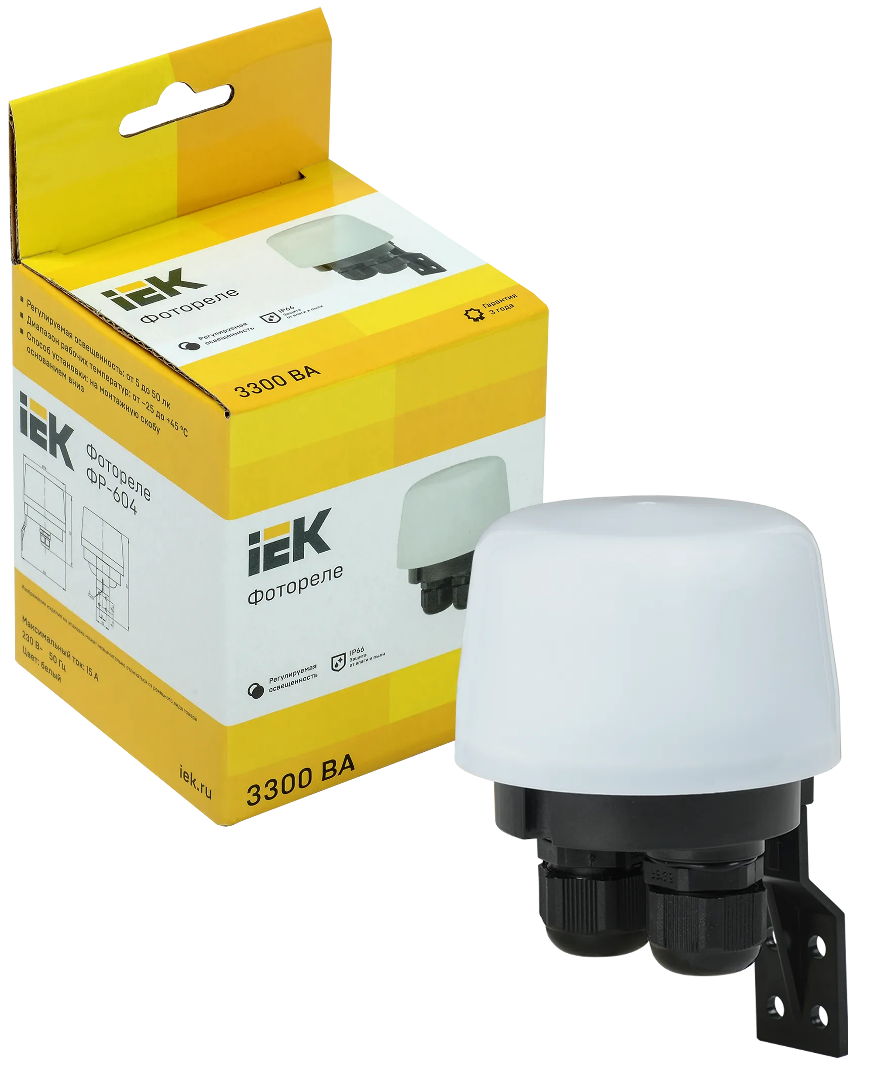 Фотореле ФР-604 3300ВА IP66 белый IEK - Фото 4