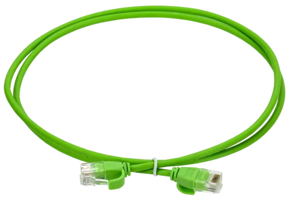 ITK Коммутационный шнур кат.6 UTP LSZH 3м slim колпачок с язычком зеленый