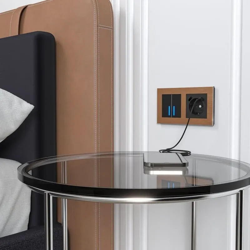 Выключатель двухклавишный с подсветкой (черный матовый) Werkel - Фото 4