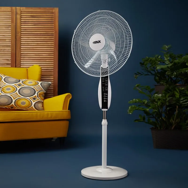 Вентилятор напольный белый/синий 60 Вт, 5 лопастей, подставка круглая, д/у управление - Фото 2