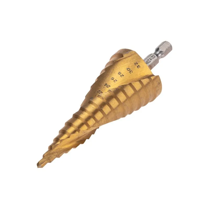 Сверло по металлу ступенчатое ТИТАН 4,0-32,0мм, 102мм, 65 HRC, Р6М5 TiN KRANZ - Фото 2